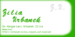 zilia urbanek business card